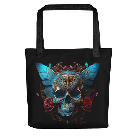 Dead Fairy Tote Bag - Blue skull and roses